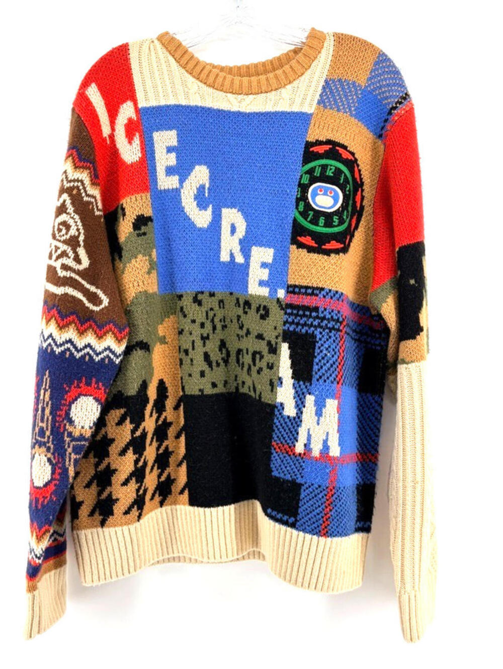 Icecream Men's Stallone Patchwork Colorful Sweater 'Multi' Large